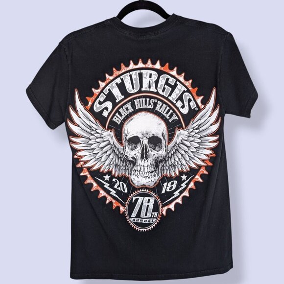 Sturgis 2018 Black Hills Rally Biker Tee - Picture 3 of 4